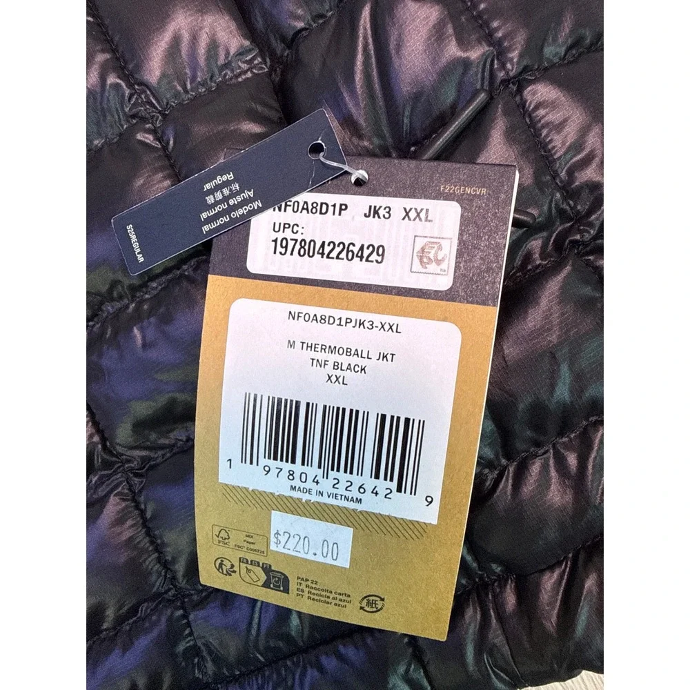 The North Face Mens ThermoBall Jacket In Black Size XXL New With Tags